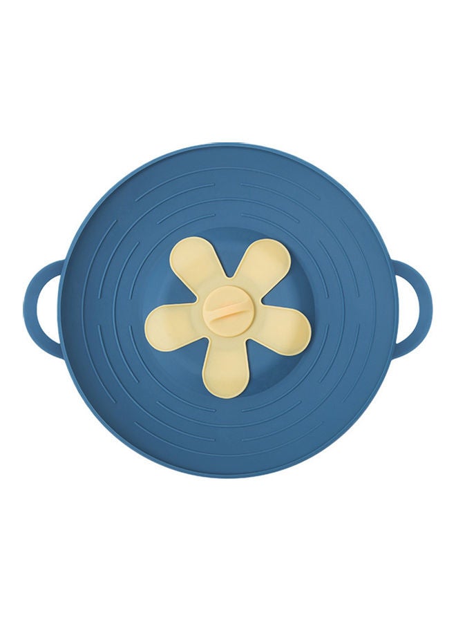 Flower Shape Silicone Foldable Pot Cover Lid For Kitchen Blue 32.5cmx27cmx1cm/12.8inx10.63inx0.39incm  - Image 1