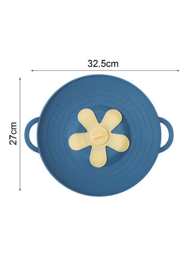 Flower Shape Silicone Foldable Pot Cover Lid For Kitchen Blue 32.5cmx27cmx1cm/12.8inx10.63inx0.39incm  - Image 2
