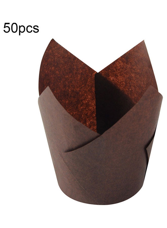 50-Piece Cake Cup Brown