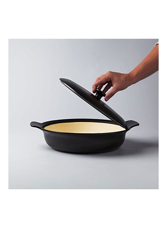 Cast Iron Pan With Lid Black 28cm