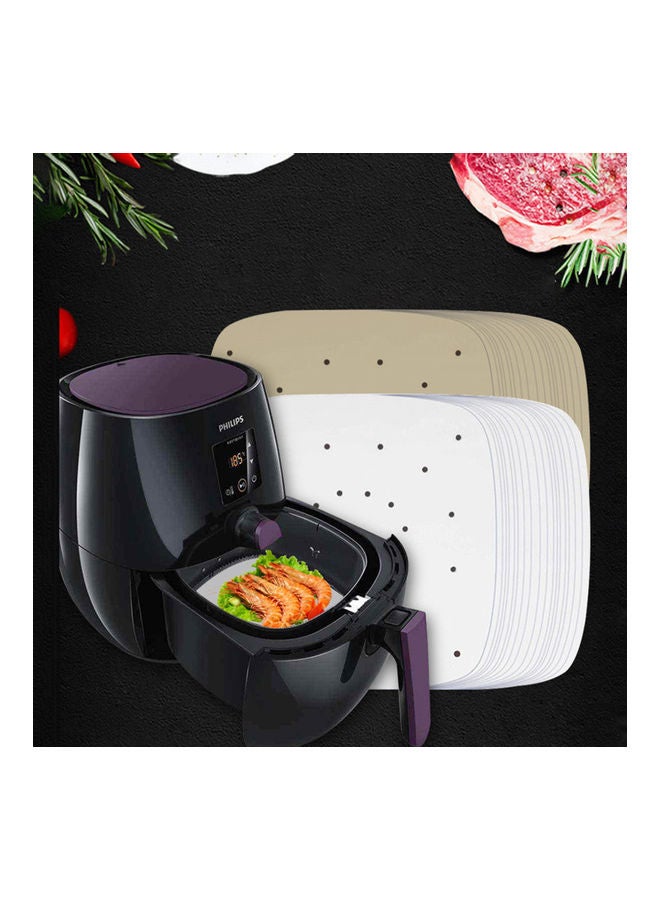 100-Piece Lightweight Portable Bamboo Steamer Liner Pads Brown - Image 2
