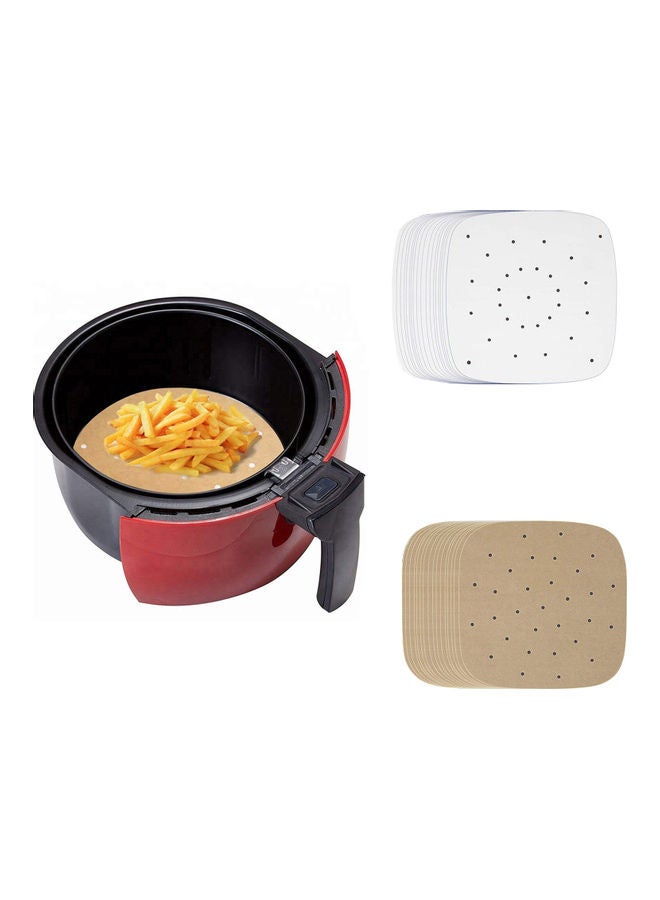 100-Piece Lightweight Portable Bamboo Steamer Liner Pads Brown - Image 4