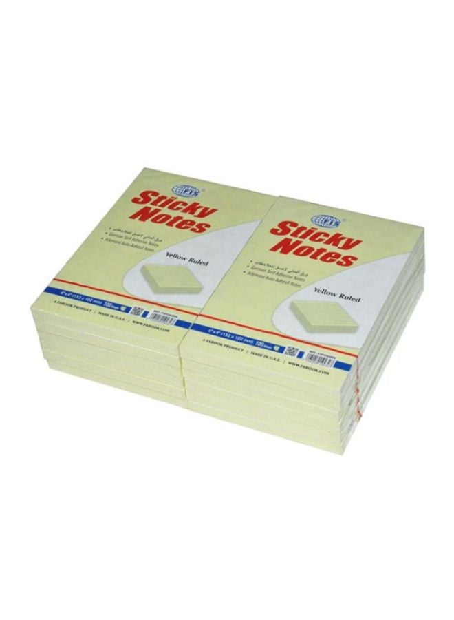 FIS 12-Piece Ruled Sticky Notes Set Yellow - Image 3