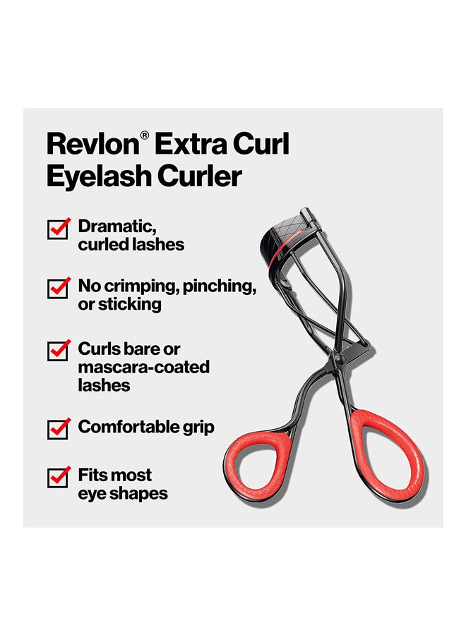 Revlon - Extra Curl Eyelash Curler with Non-Slip Finger Grip Red/Black - Image 1