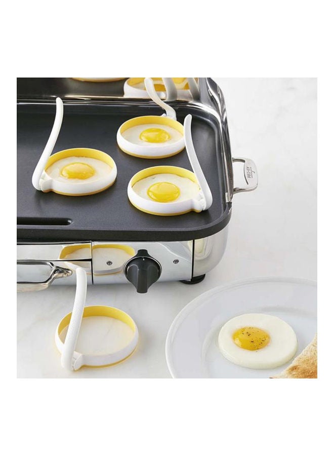 2-Piece Non-Stick Fryer Ring Set Yellow and White  - Image 2