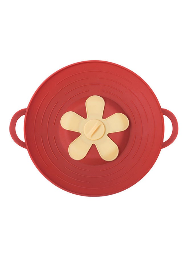 غطاء وعاء قابل للطي من السيليكون على شكل زهرة للمطبخ أحمر 32.5cmx27cmx1cm/12.8inx10.63inx0.39inسم