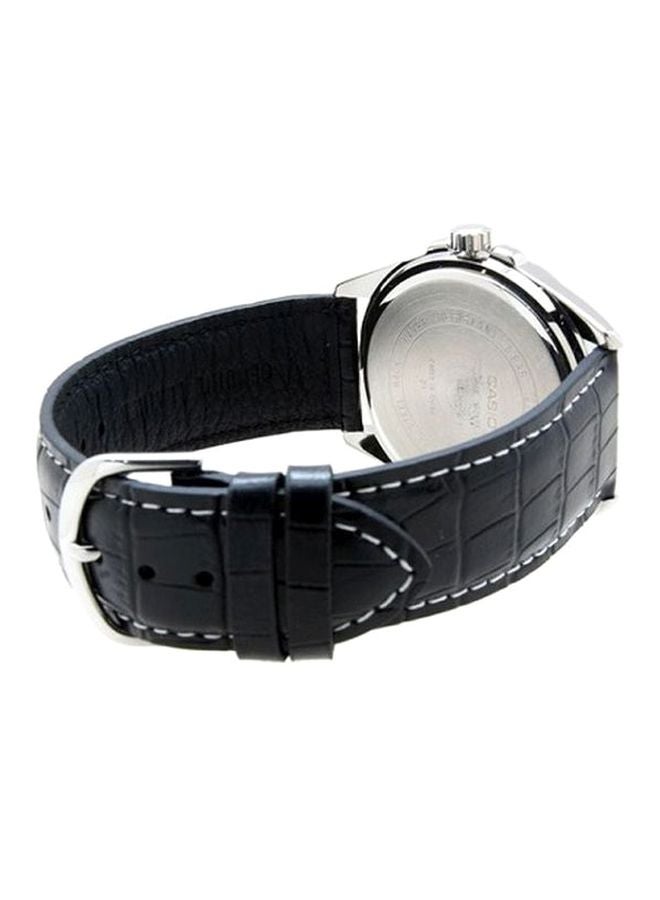 CASIO Men's Leather Analog Watch MTP-1308L-1AV - 44 mm - Black - Image 2