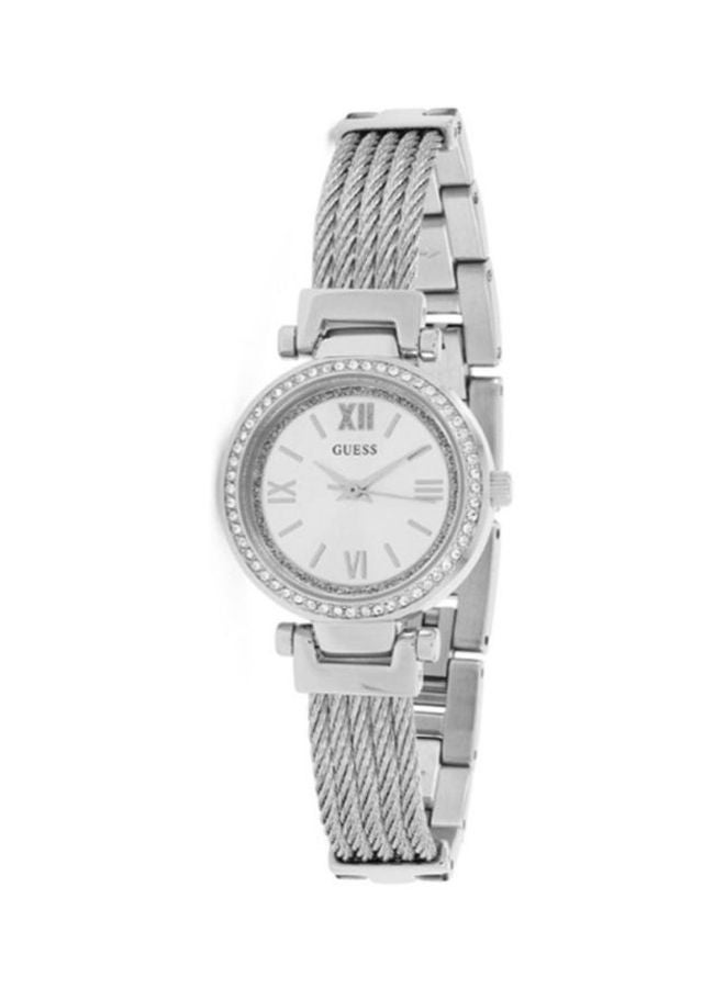 جس ساعة يد بعقارب بسوار من الستانلس ستيل طراز W1009L1 للنساء - Image 4