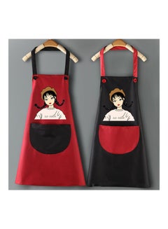 Generic Waterproof Anti-Oil Sleeveless Cartoon Girl Waist Bib Pinafore Kitchen Apron 5 21x13x3cm  - Image 1