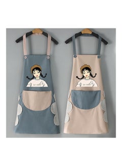 Generic Waterproof Anti-Oil Sleeveless Cartoon Girl Waist Bib Pinafore Kitchen Apron 5 21x13x3cm  - Image 2