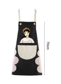 Generic Waterproof Anti-Oil Sleeveless Cartoon Girl Waist Bib Pinafore Kitchen Apron 5 21x13x3cm  - Image 5