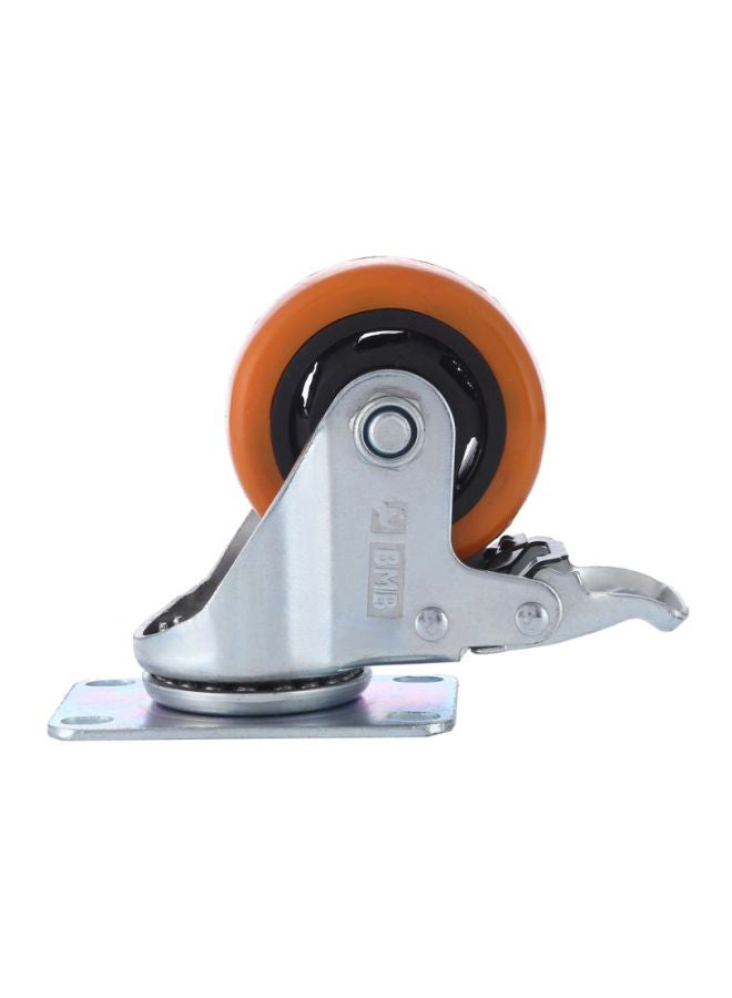 BMB tools Heavy Duty Caster Wheel Double Ball Bearing Swivel With Brake Silver/Orange 125mm - Image 1