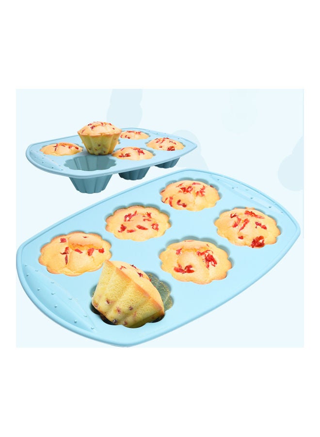 Silicone Cup Cake Mold Light Blue - Image 3