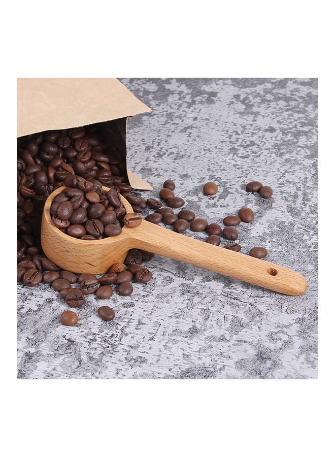 Multifunctional Long Handle Wood Coffee Scoop For Kitchen Beige 15x5x2.5cm  - Image 2