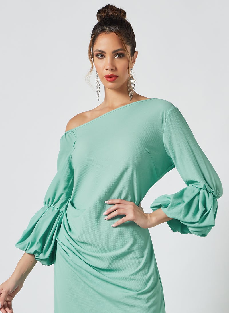 SIVVI for HANIYA One Shoulder Dress Mint - Image 4