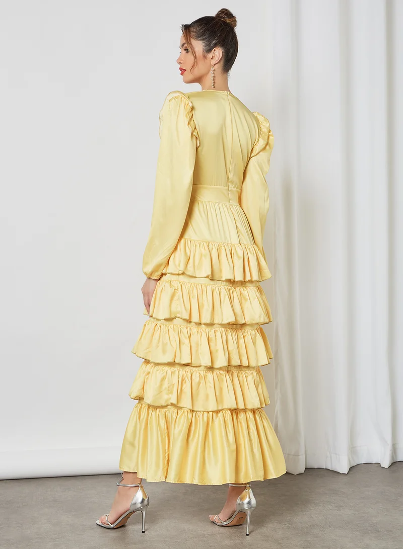 SIVVI for HANIYA Ruffle Detailed Dress Yellow