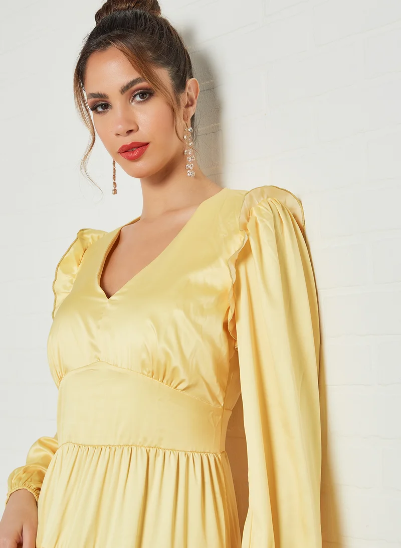 SIVVI for HANIYA Ruffle Detailed Dress Yellow