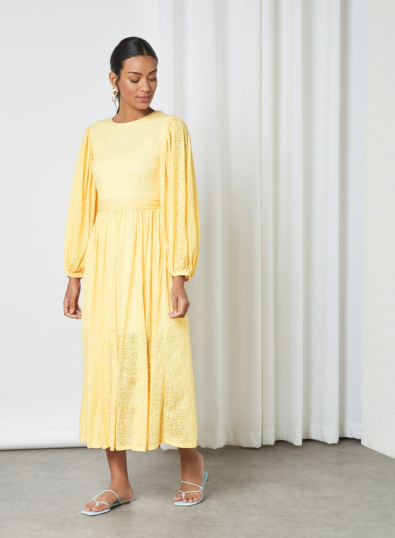 SIVVI for HANIYA Puffed Sleeve Dress Yellow - Image 1