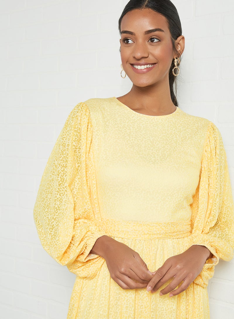 SIVVI for HANIYA Puffed Sleeve Dress Yellow - Image 4