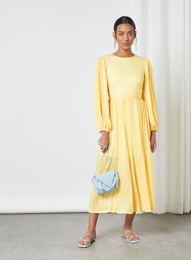 SIVVI for HANIYA Puffed Sleeve Dress Yellow - Image 3