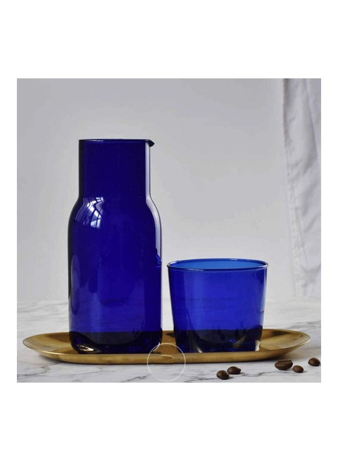 XiuWoo Night Carafe Pitcher and Tumbler Glass Set Blue - Image 3