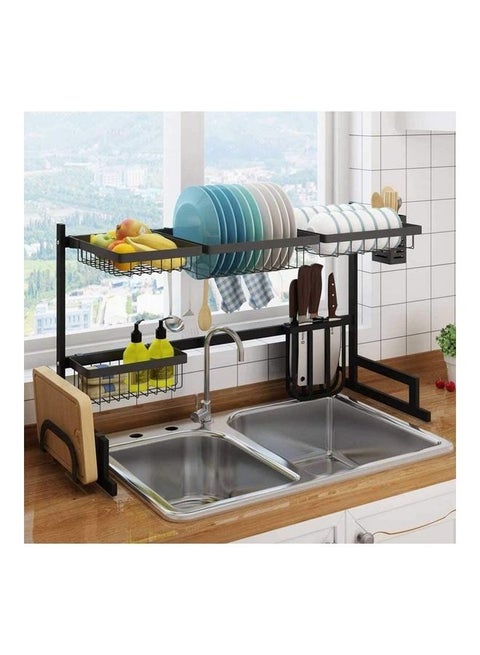 Stainless Steel Dish Drying Rack Over Sink Black
