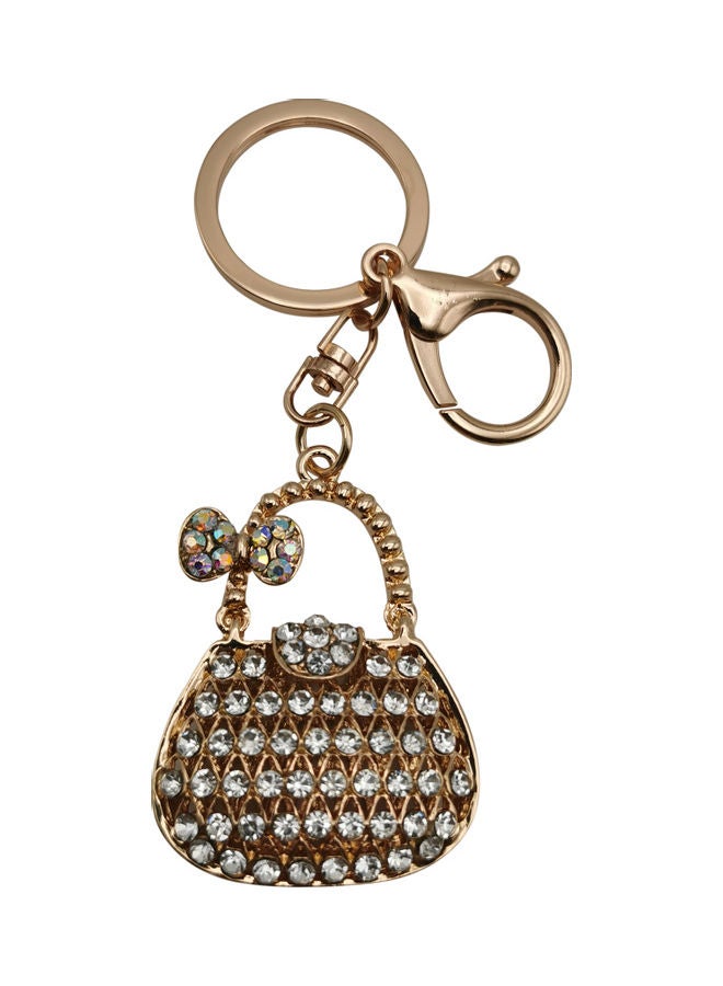 Generic Stylish Design Key Chain Gold/Clear  - Image 1