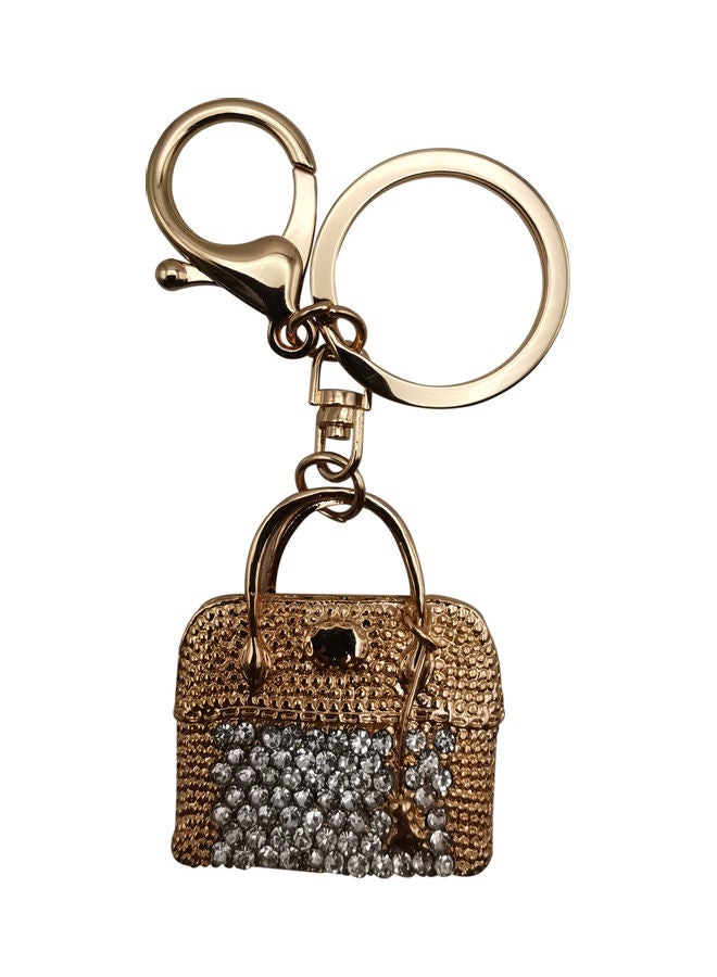 Generic Stylish Design Key Chain Gold/Clear  - Image 1