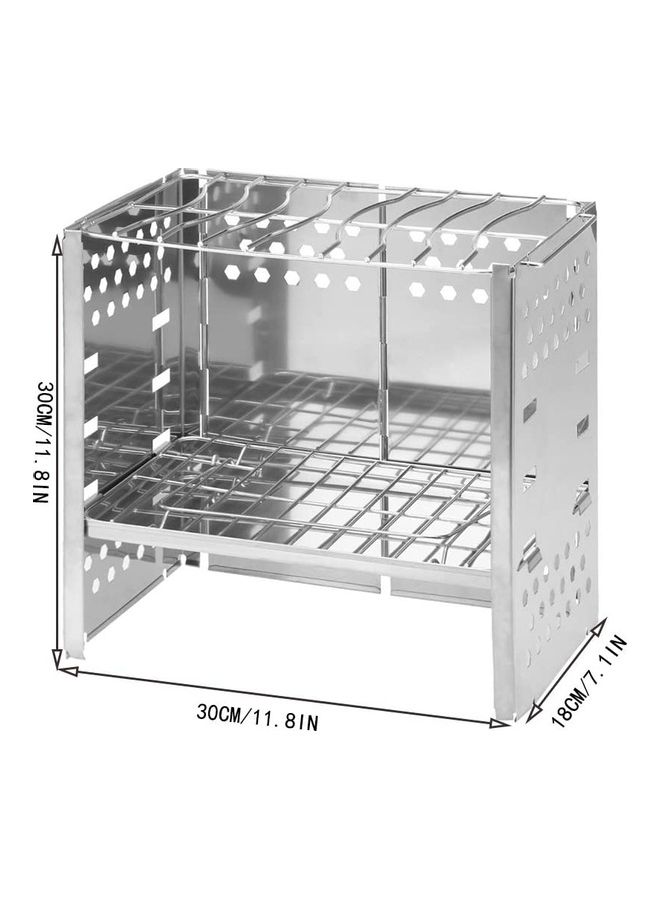 XiuWoo Portable Folding Stainless Steel Outdoor Wood Burning Camp Stove with Net and Bag 30 x 30 x 18cm  - Image 2