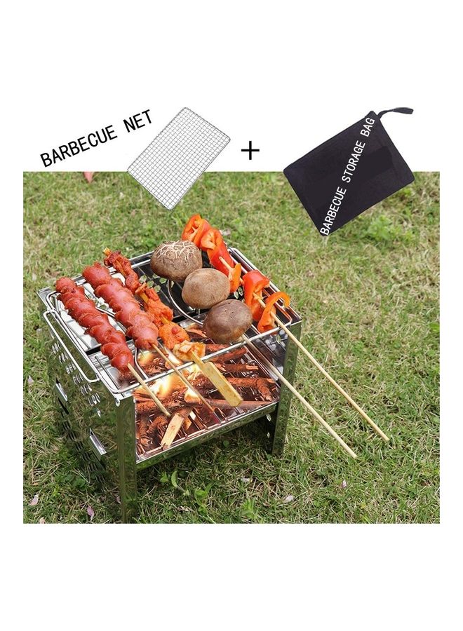 XiuWoo Portable Folding Stainless Steel Outdoor Wood Burning Camp Stove with Net and Bag 30 x 30 x 18cm  - Image 5
