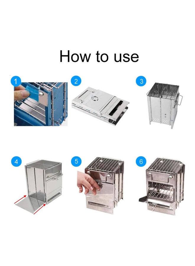 XiuWoo Portable Folding Stainless Steel Wood Burning Camping Stove with Bag 8.27 x 5.5inch  - Image 3