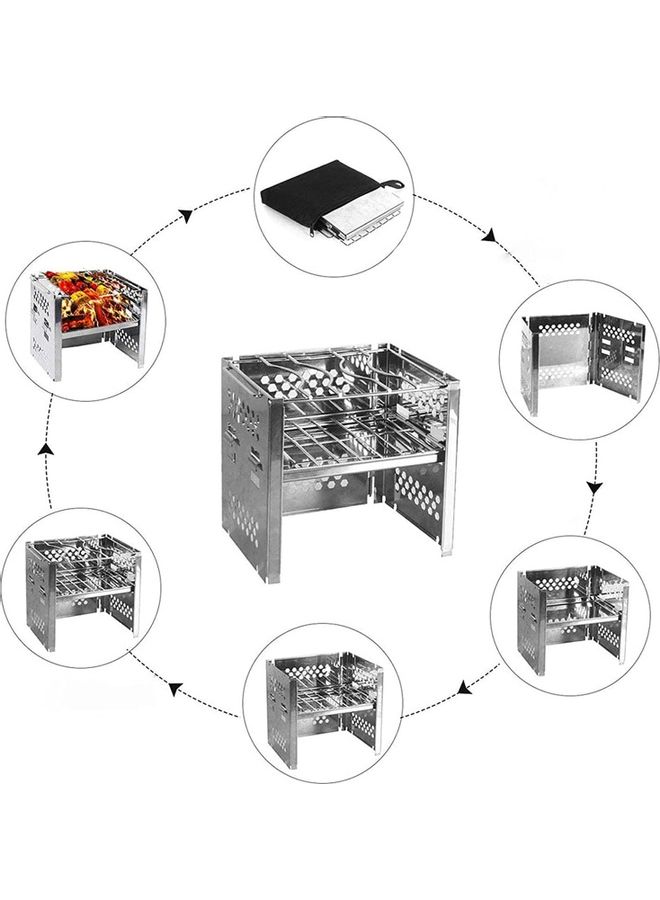 XiuWoo Portable Folding Stainless Steel Wood Burning Camping Stove with Storage Bag 190 x 185 x 150mm  - Image 4