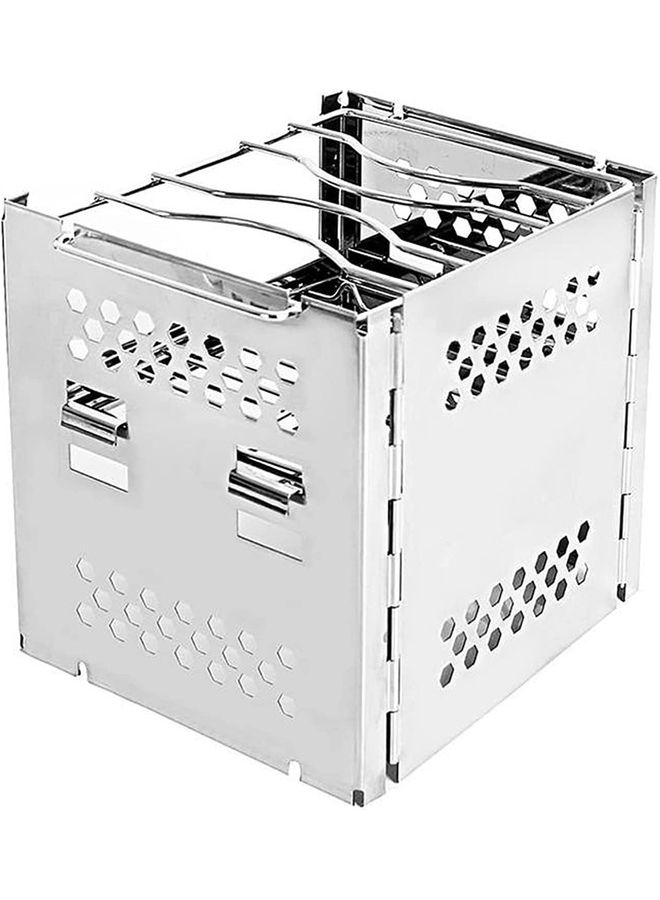 XiuWoo Portable Folding Stainless Steel Wood Burning Camping Stove with Storage Bag 190 x 185 x 150mm  - Image 5