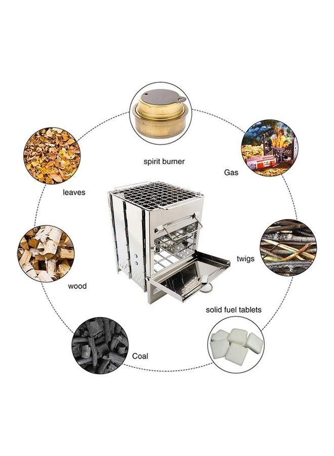 XiuWoo Portable Folding Stainless Steel Outdoor Wood Burning Camp Stove with Bag 21 x 15 x 15cm  - Image 4
