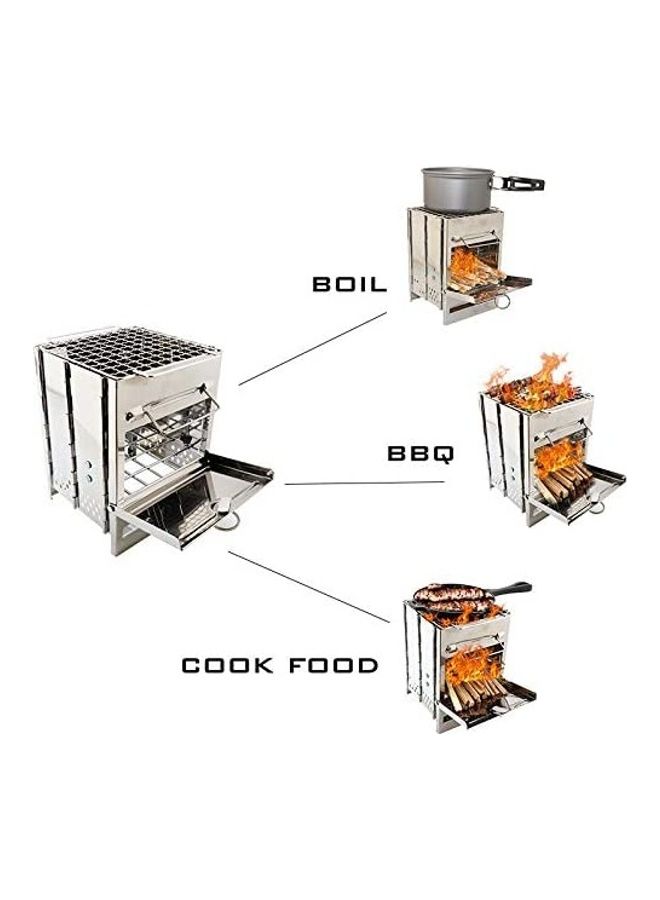 XiuWoo Portable Folding Stainless Steel Outdoor Wood Burning Camp Stove with Bag 21 x 15 x 15cm  - Image 5