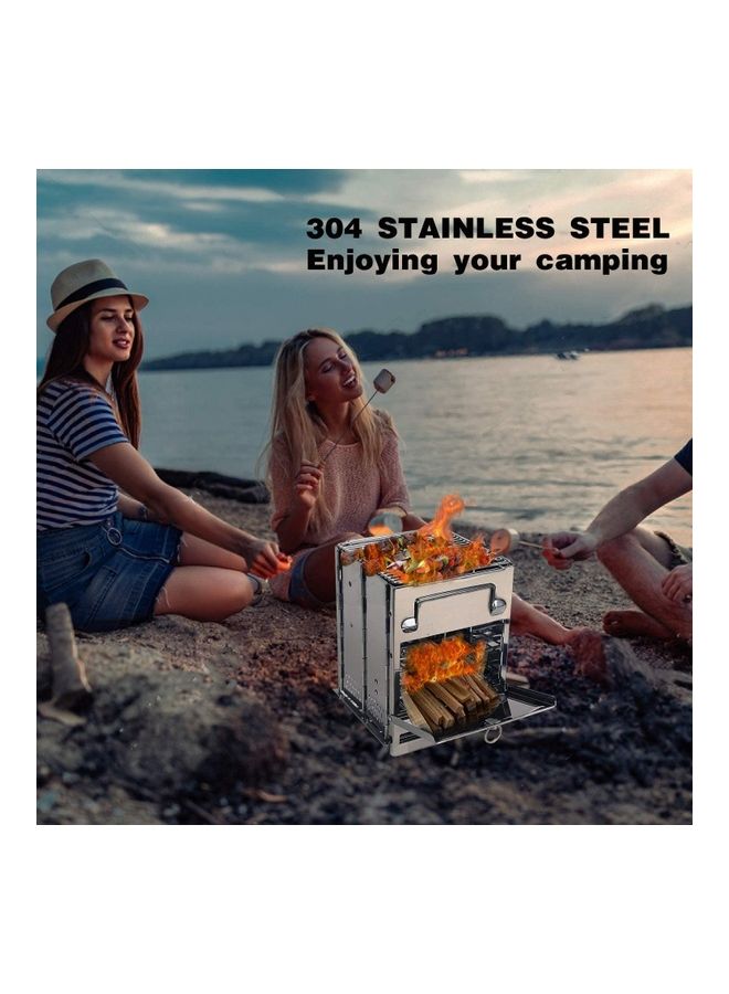 Potable Folding Stainless Steel Wood Burning Camp Stove Silver - v1623877825/N48322967A_3