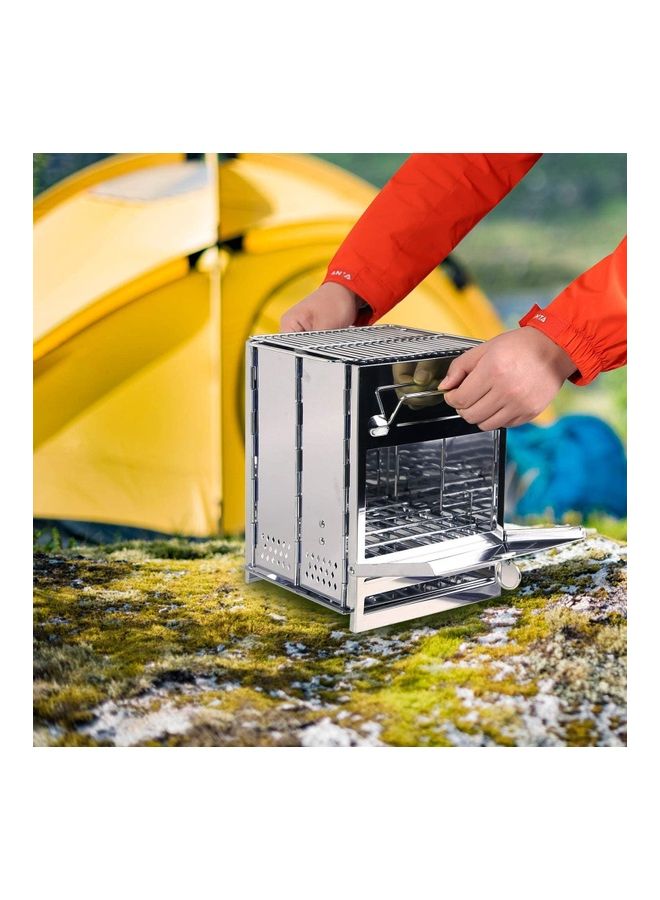 Potable Folding Stainless Steel Wood Burning Camp Stove Silver - v1623877825/N48322967A_4