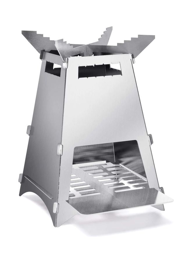 XiuWoo Stainless Steel Folding Camping Wood Stove with Bag 24.5 x 16.5 x 16.5cm  - Image 1