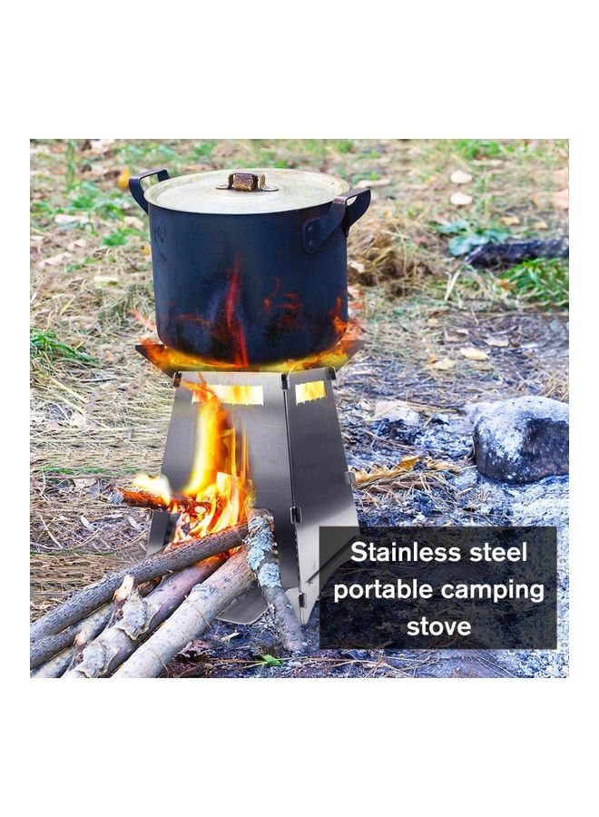 XiuWoo Stainless Steel Folding Camping Wood Stove with Bag 24.5 x 16.5 x 16.5cm  - Image 3