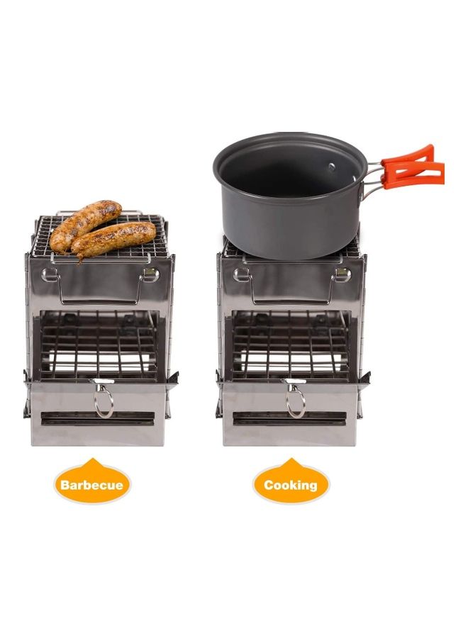 XiuWoo Potable Folding Stainless Steel Wood Burning Camp Stove with Storage bag - Image 2