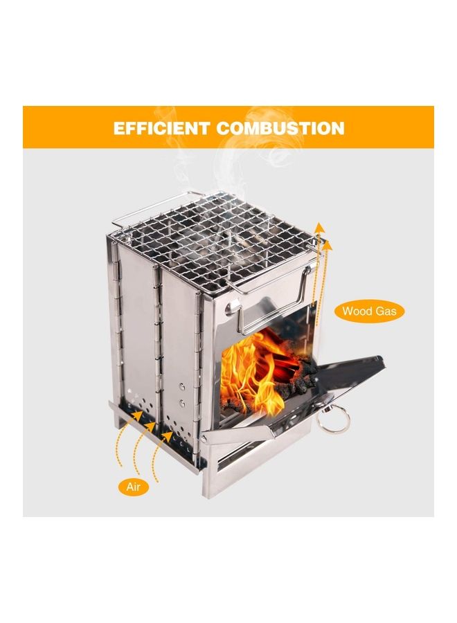 XiuWoo Potable Folding Stainless Steel Wood Burning Camp Stove with Storage bag - Image 4