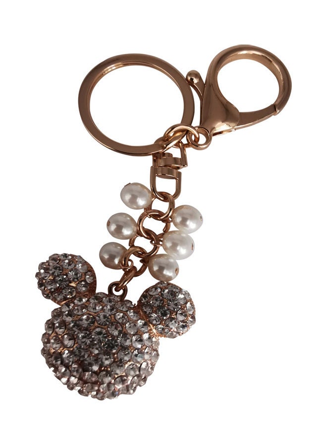 Generic Stylish Design Key Chain Clear/White/Gold  - Image 1