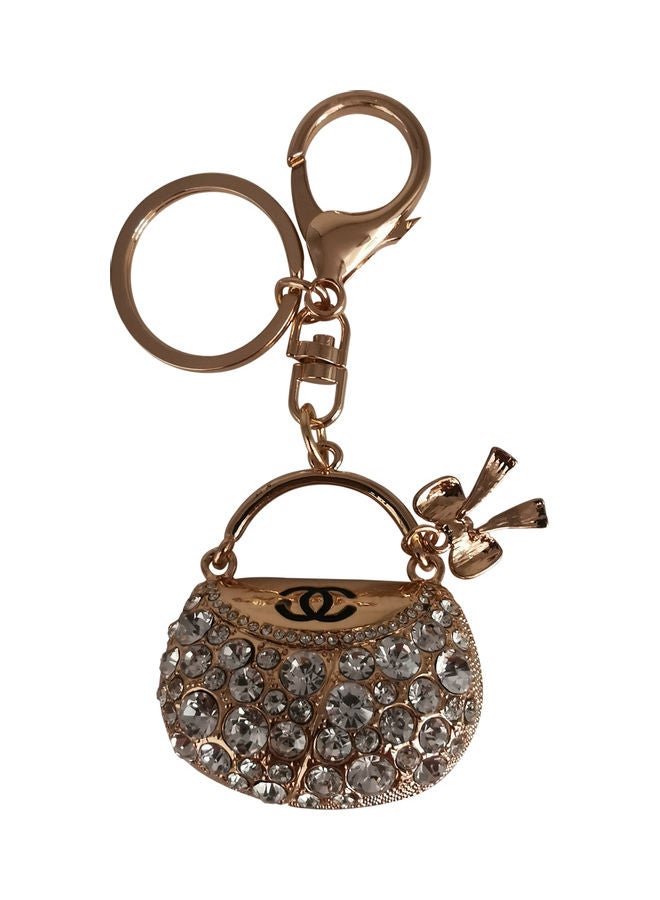 Generic Stylish Design Key Chain Gold/Clear  - Image 1