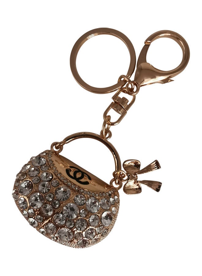 Generic Stylish Design Key Chain Gold/Clear  - Image 3