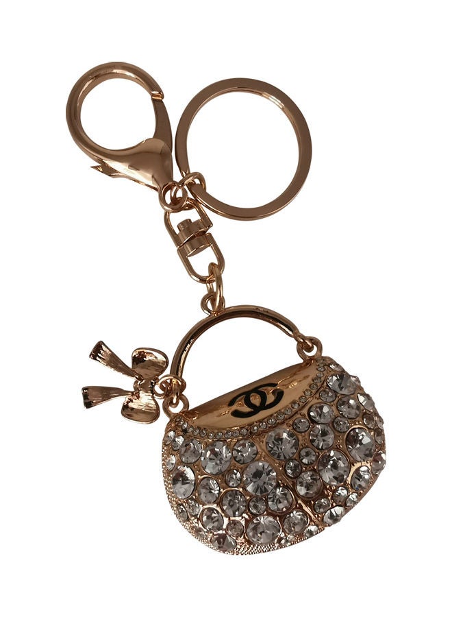Generic Stylish Design Key Chain Gold/Clear  - Image 2