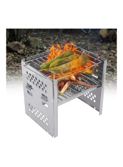 Potable Folding Stainless Steel Wood Burning Camp Stove Silver - v1623877923/N48322978A_2