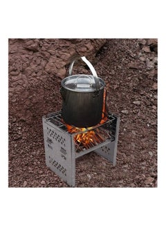 Potable Folding Stainless Steel Wood Burning Camp Stove Silver - v1623877923/N48322978A_3