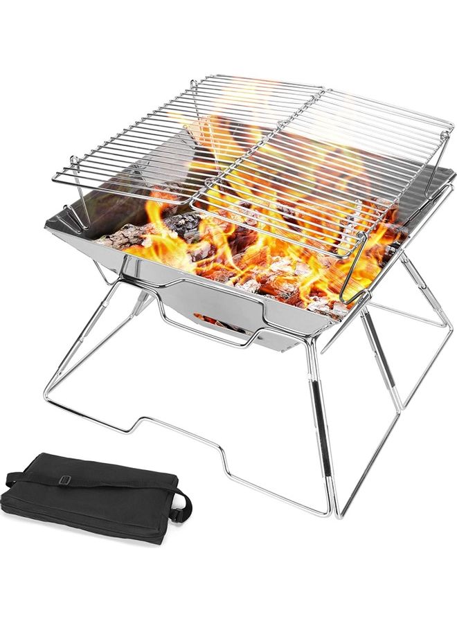 XiuWoo Folding Portable Wood Burning Stainless Steel BBQ Grill Stove with Storage Bag  - Image 1