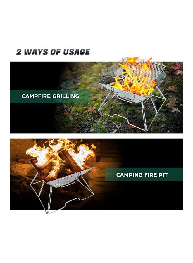 XiuWoo Folding Portable Wood Burning Stainless Steel BBQ Grill Stove with Storage Bag  - Image 2