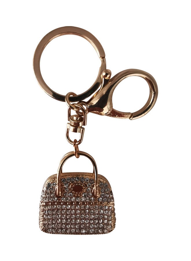 Generic Stylish Design Key Chain Gold/Clear  - Image 1